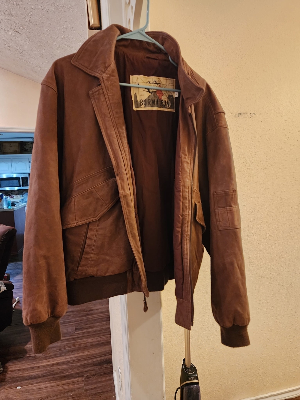 Brown Leather Bomber Jacket - Men's Casual Flight Jacket